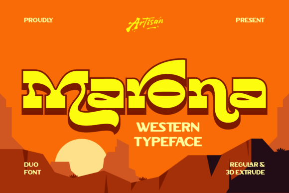 Marona: A Bold Western-Inspired Display Font for Editorial Design