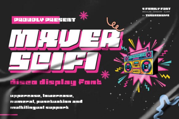 Maver Scifi: A Retro Disco Display Font for Handmade Products